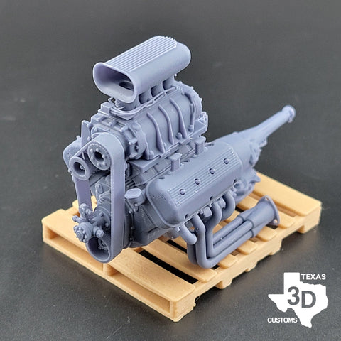 1st Gen Blown Hemi with Hilborn Fuel Injection Hat - Texas3DCustoms